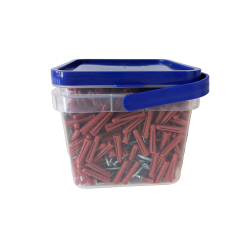 Red plugs and screws tub 500/500 (1000 piece total)