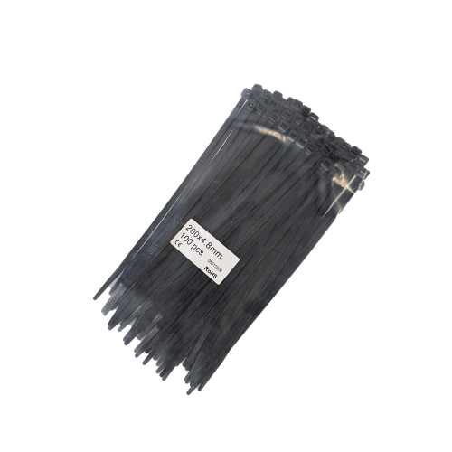 Cable Ties x 100 - Black - 200mm x 4.8mm