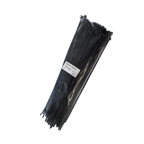 Cable Ties x 100 - Black - 295mm x 4.8mm