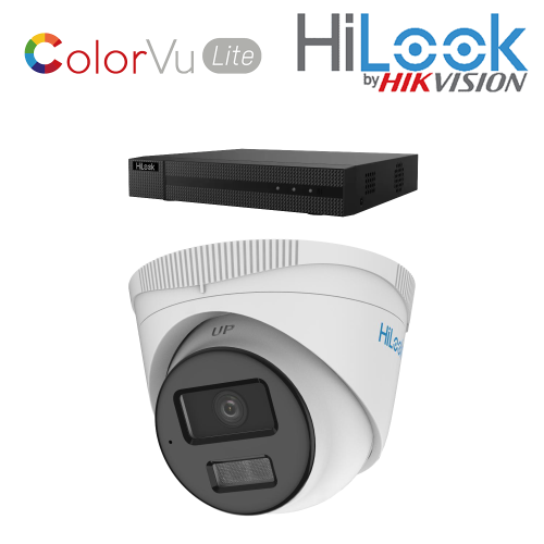 Hilook IP POE - 1 Camera Smart Hybrid - White/Grey Kit - NVR-104MH-C/4P + IPC-T249HA-LU