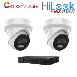 Hilook IP POE - 2 camera Colorvu lite Kit - NVR-104MH-C/4P + IPC-T259H-MU